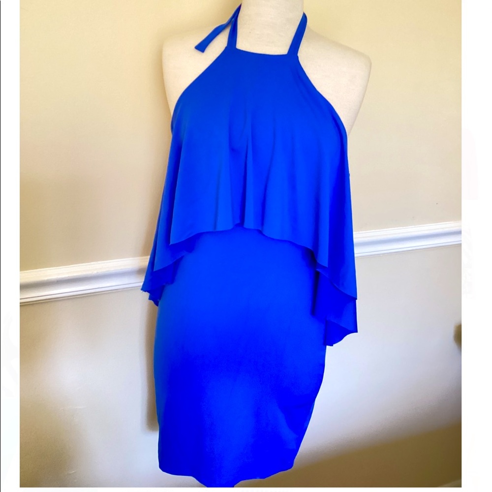 NWT Susana Mónaco Blue halter dress